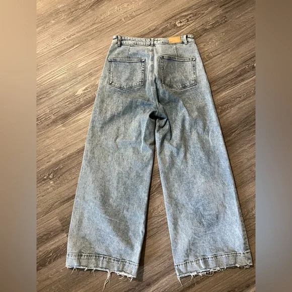 PAIGE Blue Flare Wide Leg Jeans - Picture 5 of 5